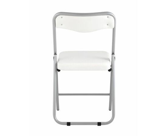 Складной стул Джонни экокожа белый каркас металлик, изображение 5 | Интернет магазин мебели и декора LifeDekor
