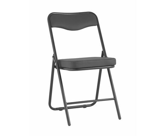 Складной стул Джонни экокожа черный каркас черный матовый | Интернет магазин мебели и декора LifeDekor