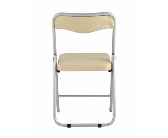 Складной стул Джонни экокожа кремовый каркас металлик, изображение 5 | Интернет магазин мебели и декора LifeDekor