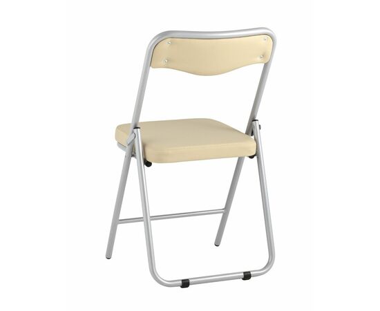 Складной стул Джонни экокожа кремовый каркас металлик, изображение 6 | Интернет магазин мебели и декора LifeDekor