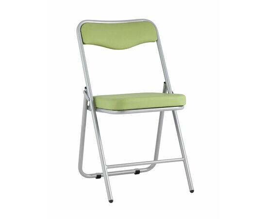 Складной стул Джонни экокожа салатовый каркас металлик | Интернет магазин мебели и декора LifeDekor
