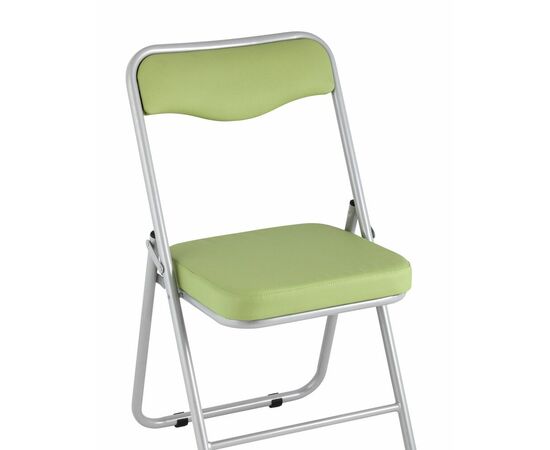 Складной стул Джонни экокожа салатовый каркас металлик, изображение 2 | Интернет магазин мебели и декора LifeDekor