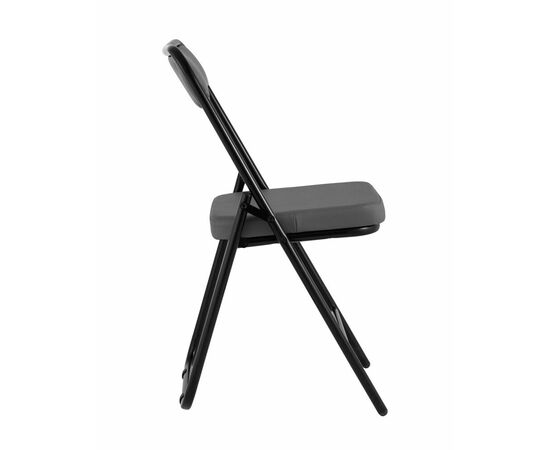 Складной стул Джонни экокожа серый каркас черный матовый, изображение 4 | Интернет магазин мебели и декора LifeDekor