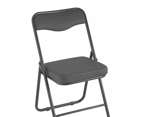 Складной стул Джонни экокожа серый каркас металлик, изображение 7 | Интернет магазин мебели и декора LifeDekor