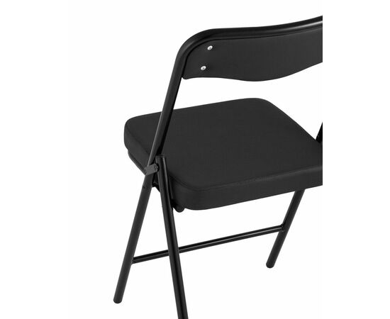 Складной стул Джонни экокожа серый каркас металлик, изображение 2 | Интернет магазин мебели и декора LifeDekor