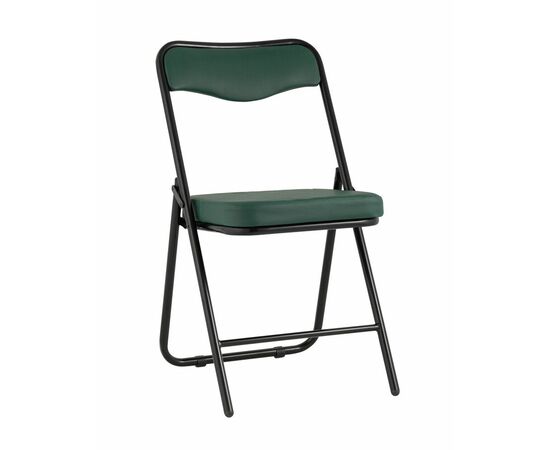 Складной стул Джонни экокожа зелёный каркас черный матовый | Интернет магазин мебели и декора LifeDekor