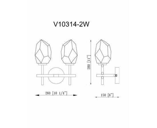 Бра Moderli V10314-2W Catris, изображение 9 | Интернет магазин мебели и декора LifeDekor