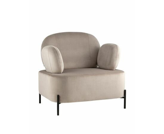 Кресло Кэнди с подлокотниками велюр серо-бежевый | Интернет магазин мебели и декора LifeDekor