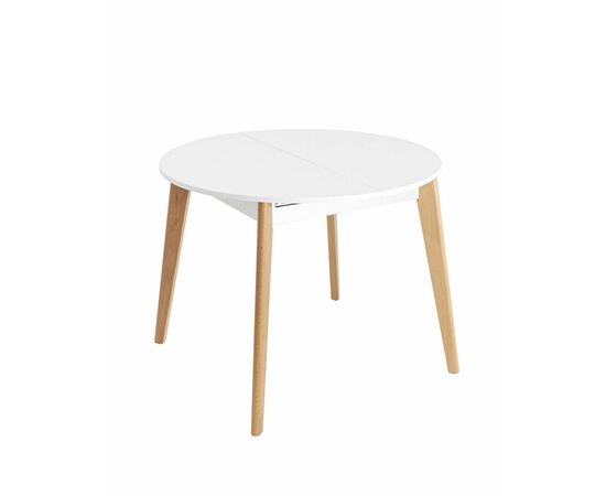 Стол Rondo 100-135*100 бук/белый | Интернет магазин мебели и декора LifeDekor