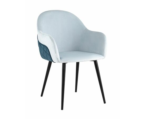 Стул Новел велюр светло-голубой с синей спинкой | Интернет магазин мебели и декора LifeDekor