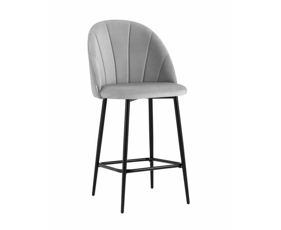 Стул полубарный Логан велюр светло-серый | Интернет магазин мебели и декора LifeDekor