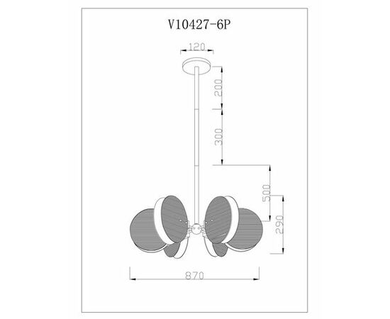 Люстра на штанге Moderli V10427-6P Bari, изображение 5 | Интернет магазин мебели и декора LifeDekor