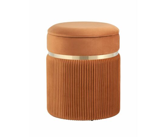 Пуф Миранда с ящиком велюр оранжевый | Интернет магазин мебели и декора LifeDekor