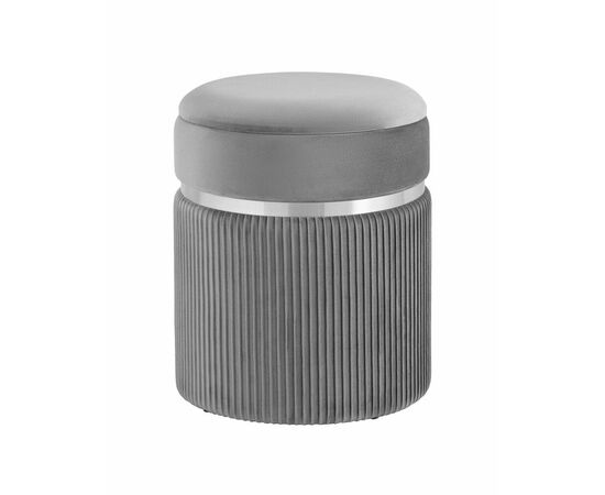 Пуф Миранда с ящиком серебро велюр серый | Интернет магазин мебели и декора LifeDekor