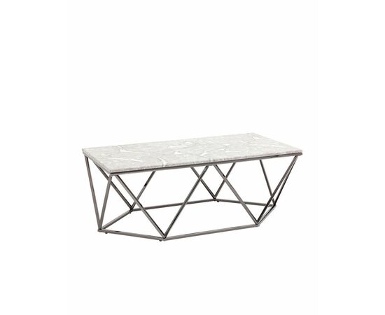 Журнальный столик Авалон 122*66 серый мрамор сталь темный хром | Интернет магазин мебели и декора LifeDekor