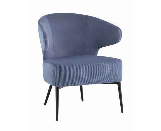 Кресло лаунж Royal Stripes велюр синий | Интернет магазин мебели и декора LifeDekor