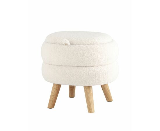 Пуф с ящиком Винни M тедди белый | Интернет магазин мебели и декора LifeDekor