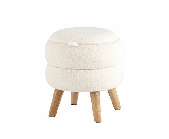 Пуф с ящиком Винни S тедди белый | Интернет магазин мебели и декора LifeDekor