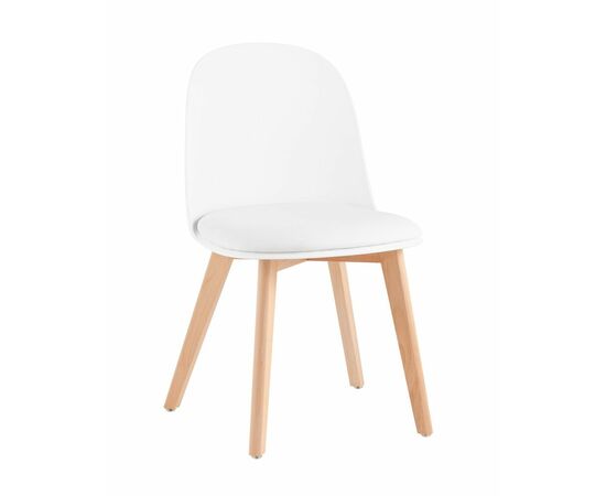 Стул Fog с подушкой белый деревянные ножки | Интернет магазин мебели и декора LifeDekor