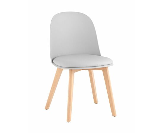 Стул Fog с подушкой светло-серый деревянные ножки | Интернет магазин мебели и декора LifeDekor