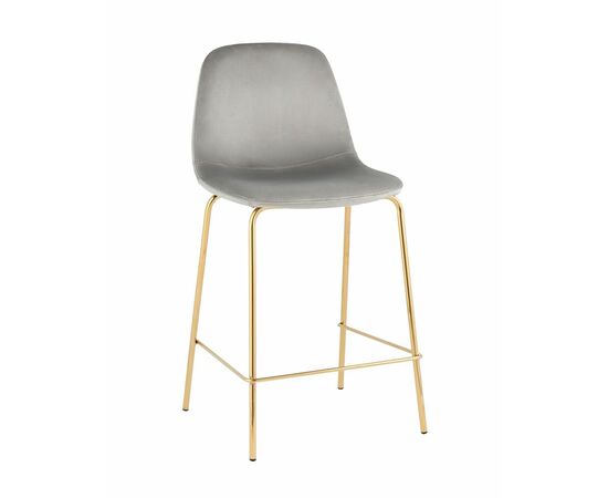 Стул полубарный Валенсия SN велюр серый золотые ножки | Интернет магазин мебели и декора LifeDekor
