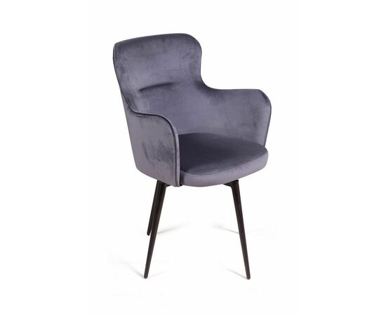 Стул c подлокотниками King, поворотный на 360 градусов, бархат серый 27 | Интернет магазин мебели и декора LifeDekor