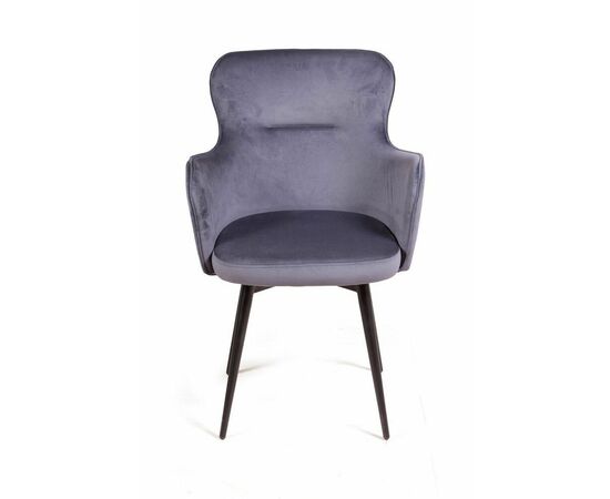 Стул c подлокотниками King, поворотный на 360 градусов, бархат серый 27, изображение 3 | Интернет магазин мебели и декора LifeDekor