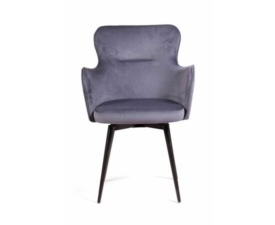 Стул c подлокотниками King, поворотный на 360 градусов, бархат серый 27, изображение 5 | Интернет магазин мебели и декора LifeDekor