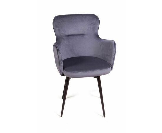 Стул c подлокотниками King, поворотный на 360 градусов, бархат серый 27, изображение 6 | Интернет магазин мебели и декора LifeDekor