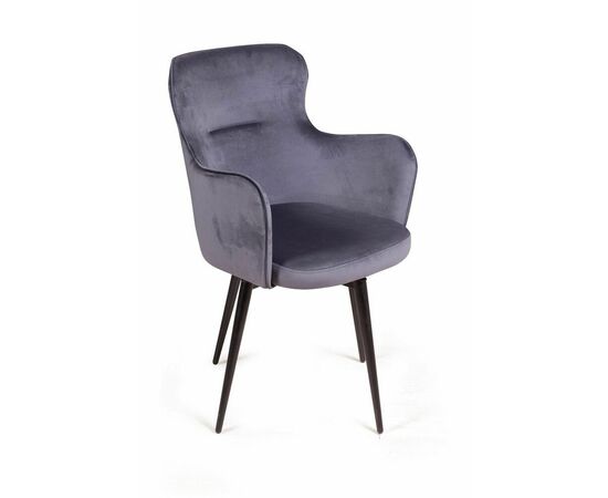 Стул c подлокотниками King, поворотный на 360 градусов, бархат серый 27, изображение 9 | Интернет магазин мебели и декора LifeDekor