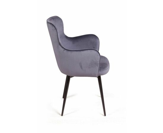 Стул c подлокотниками King, поворотный на 360 градусов, бархат серый 27, изображение 7 | Интернет магазин мебели и декора LifeDekor