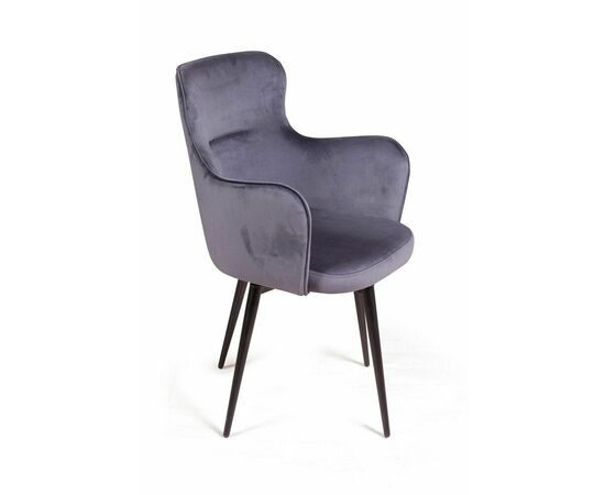 Стул c подлокотниками King, поворотный на 360 градусов, бархат серый 27, изображение 10 | Интернет магазин мебели и декора LifeDekor