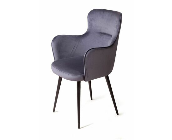 Стул c подлокотниками King, поворотный на 360 градусов, бархат серый 27, изображение 12 | Интернет магазин мебели и декора LifeDekor