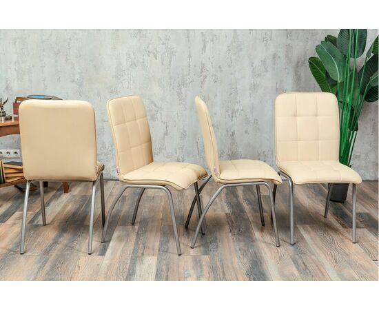 Кухонный стул SHADO София бежевый экокожа, каркас бриллиант, изображение 4 | Интернет магазин мебели и декора LifeDekor