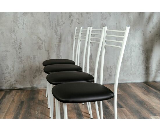 Стул для кухни SHADO Хлоя черный, каркас белый, изображение 8 | Интернет магазин мебели и декора LifeDekor