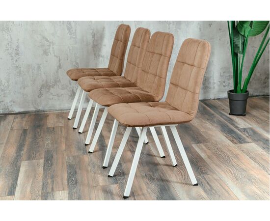 Стул мягкий SHADO Соната профиль бежевый велюр, белый каркас, изображение 7 | Интернет магазин мебели и декора LifeDekor