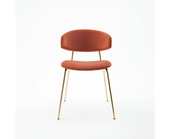 Дизайнерский стул FIT терракотовый, основание золото, изображение 2 | Интернет магазин мебели и декора LifeDekor