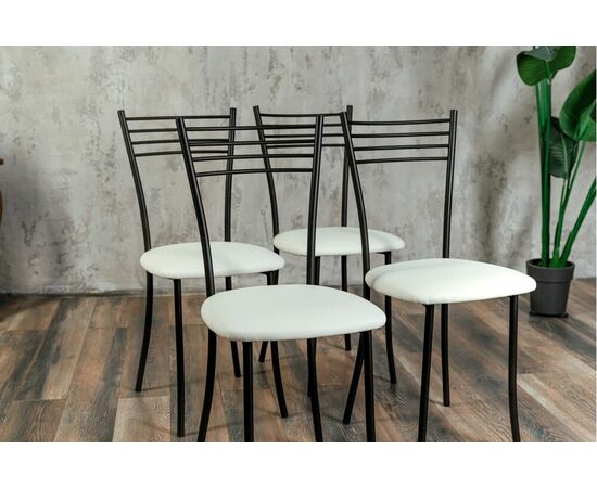 Стул для кухни SHADO Хлоя белый, каркас черный, изображение 5 | Интернет магазин мебели и декора LifeDekor