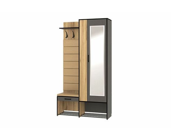 Прихожая Ольга Лофт 4, Дуб крафт золотой/Темно-серый | Интернет магазин мебели и декора LifeDekor