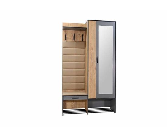 Прихожая Ольга Лофт 4, Дуб крафт золотой/Темно-серый, изображение 11 | Интернет магазин мебели и декора LifeDekor