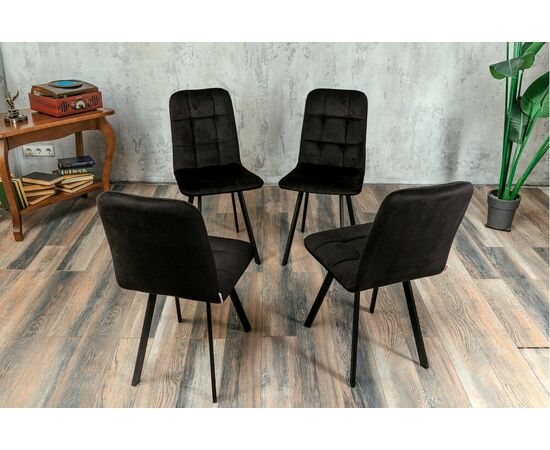 Стул мягкий SHADO Соната профиль черный велюр, черный каркас, изображение 9 | Интернет магазин мебели и декора LifeDekor