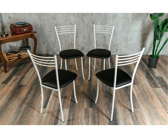 Стул для кухни SHADO Хлоя черный, каркас белый, изображение 9 | Интернет магазин мебели и декора LifeDekor