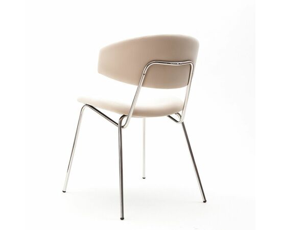 Дизайнерский стул FIT бежевый, основание хром, изображение 3 | Интернет магазин мебели и декора LifeDekor