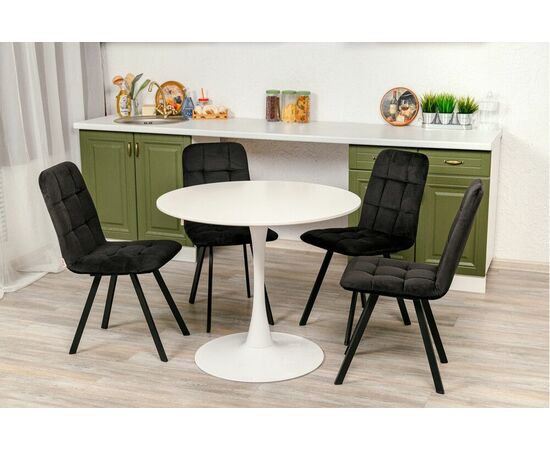 Стул мягкий SHADO Соната профиль черный велюр, черный каркас, изображение 2 | Интернет магазин мебели и декора LifeDekor