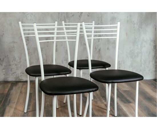 Стул для кухни SHADO Хлоя черный, каркас белый, изображение 5 | Интернет магазин мебели и декора LifeDekor