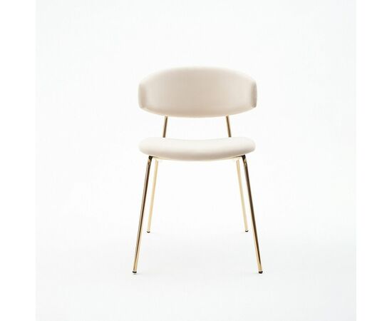 Дизайнерский стул FIT бежевый, основание золото, изображение 2 | Интернет магазин мебели и декора LifeDekor