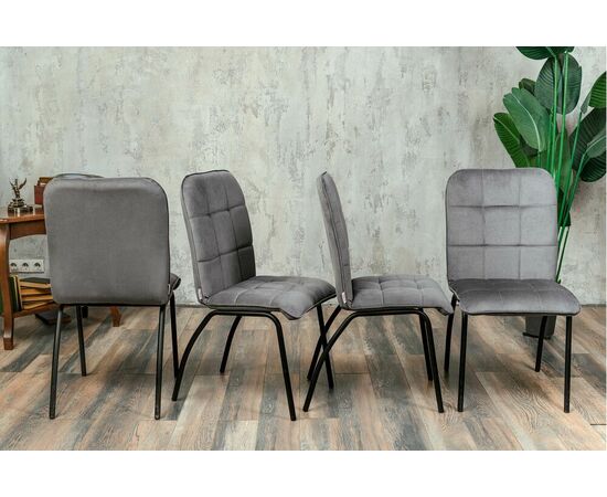 Кухонный стул SHADO София серый велюр, каркас черный, изображение 4 | Интернет магазин мебели и декора LifeDekor