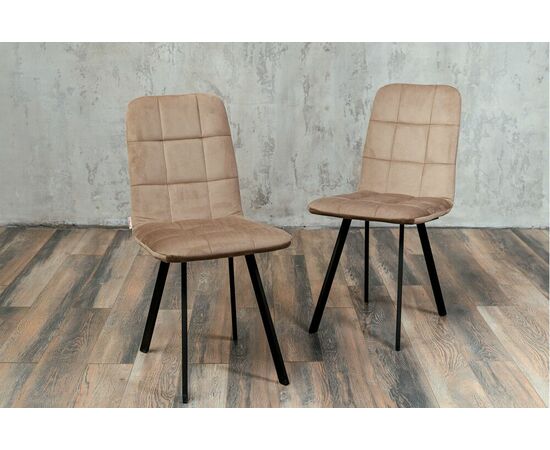 Стул мягкий SHADO Соната профиль бежевый велюр, черный каркас | Интернет магазин мебели и декора LifeDekor