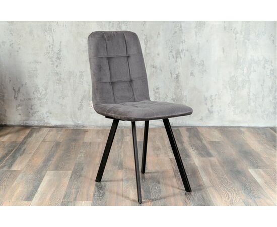 Стул мягкий SHADO Соната профиль серый велюр, черный каркас | Интернет магазин мебели и декора LifeDekor