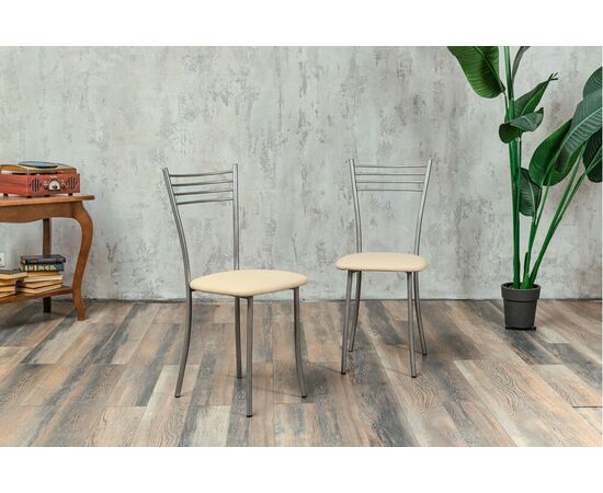 Стул для кухни SHADO Хлоя бежевый, каркас бриллиант, изображение 10 | Интернет магазин мебели и декора LifeDekor